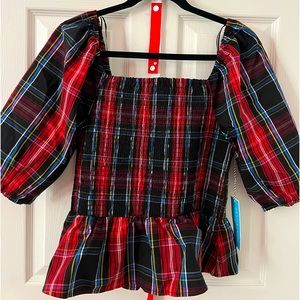 NWT Draper James RSVP plaid top
